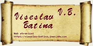 Višeslav Batina vizit kartica